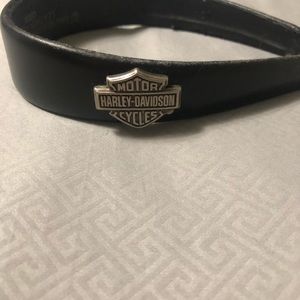 Harley Davidson black leather hair accessory. One size. Good condition